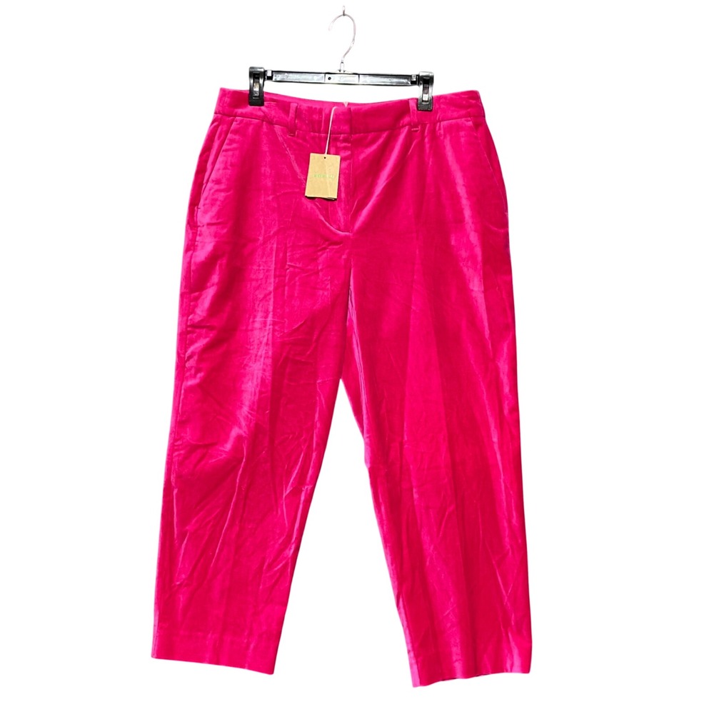Boden High Waist Pink Velvet Wide Leg Trouser Pants R0488 US 12P Petite NWT